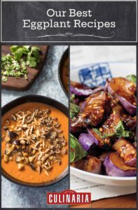 A grid featuring 2 different eggplant dishes.