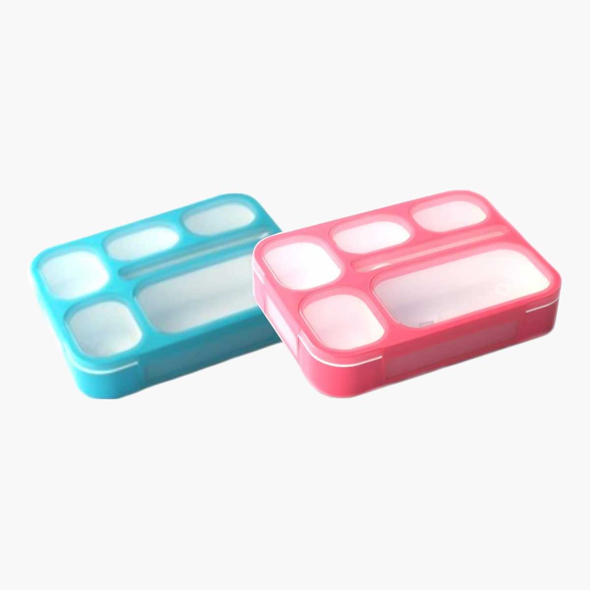 Bento Box Lunch Containers blue and pink.