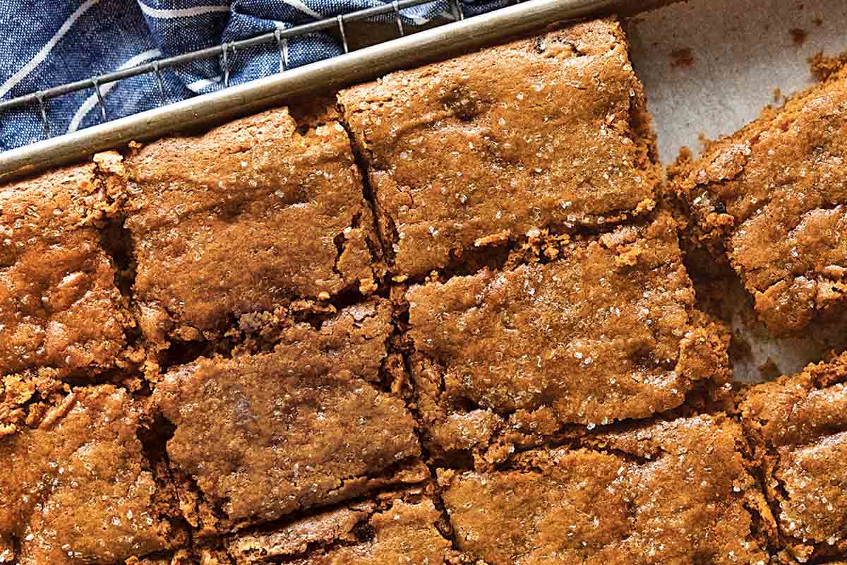 A tray of chewy hermit bars