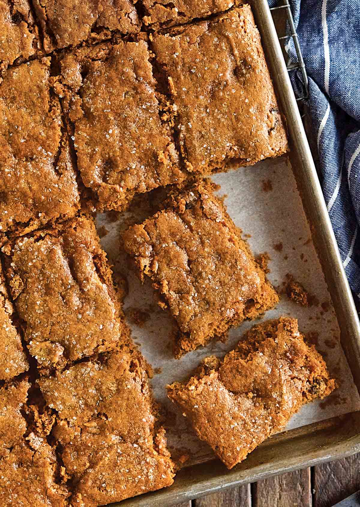 A tray of chewy hermit bars