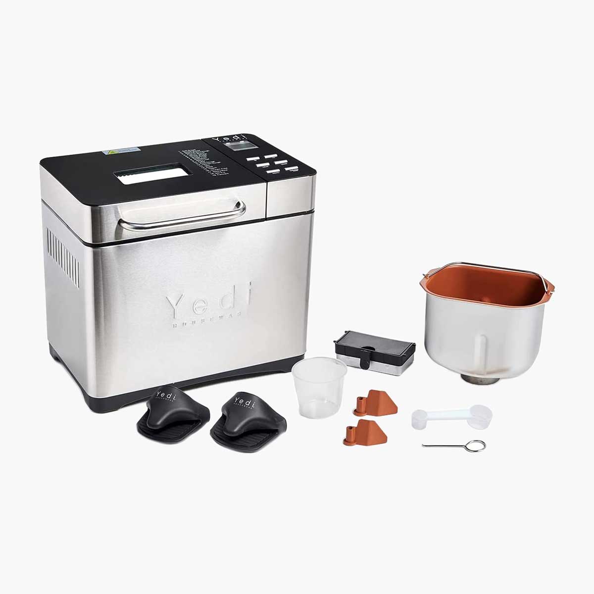 A Yedi breadmaker and its parts, one of Oprah's 12 favorite kitchen gifts for 2021.