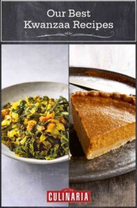 Our best Kwanzaa recipes includes greens with tomatoes and sweet potato pie.