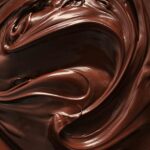 Swirls of melted chocolate