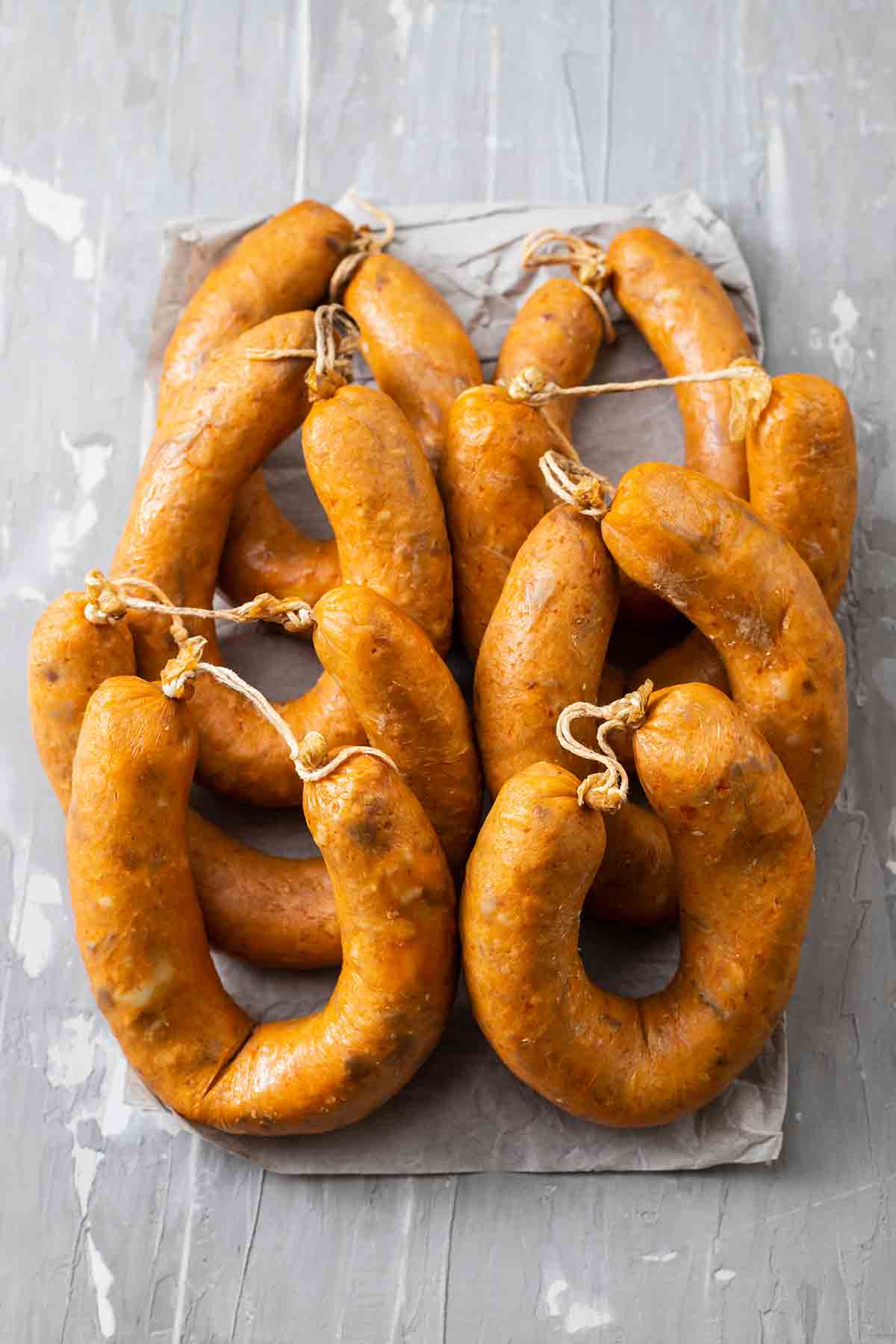 Eight links of alheira sausage