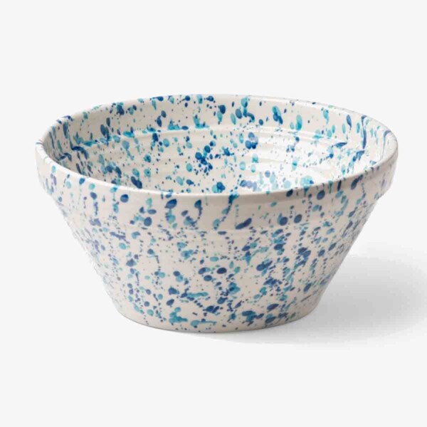 Blue and White Splatter Design Serving Bowl.