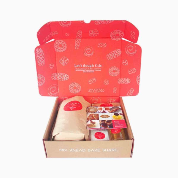 The Challah Box Gift Subscription box open.