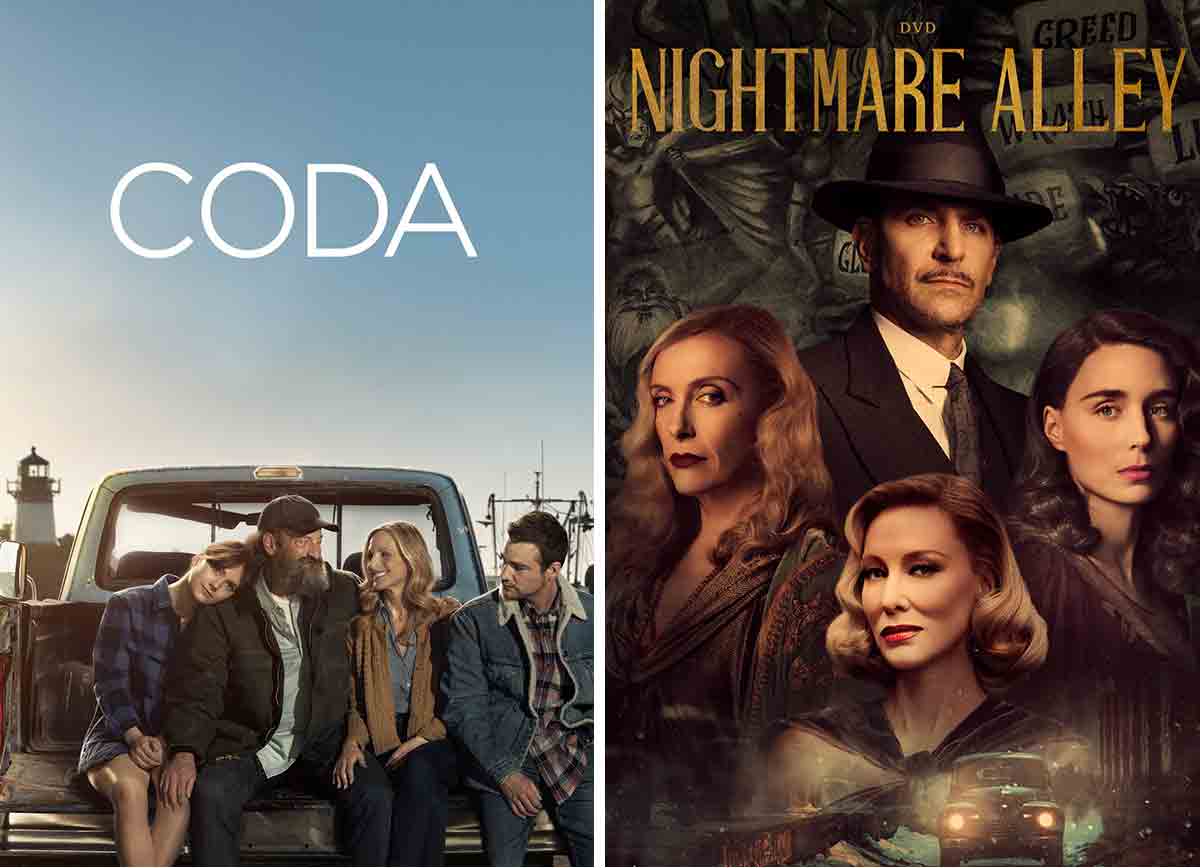 Movie Posters of CODA and Nightmare Alley