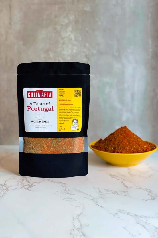 A black pouch of David Leite's A Taste of Portugal spice blend.