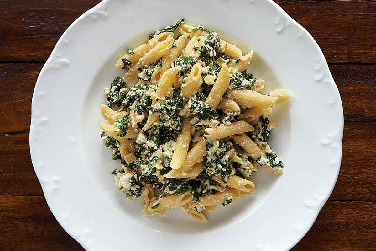 Penne with Spinach-Ricotta Sauce
