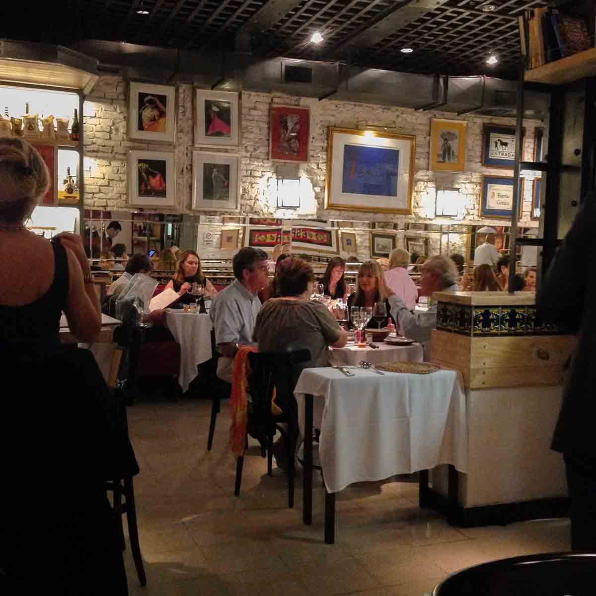 An interior of a restaurant in Uruguay.