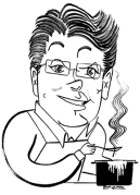 Caricature of David Leite.