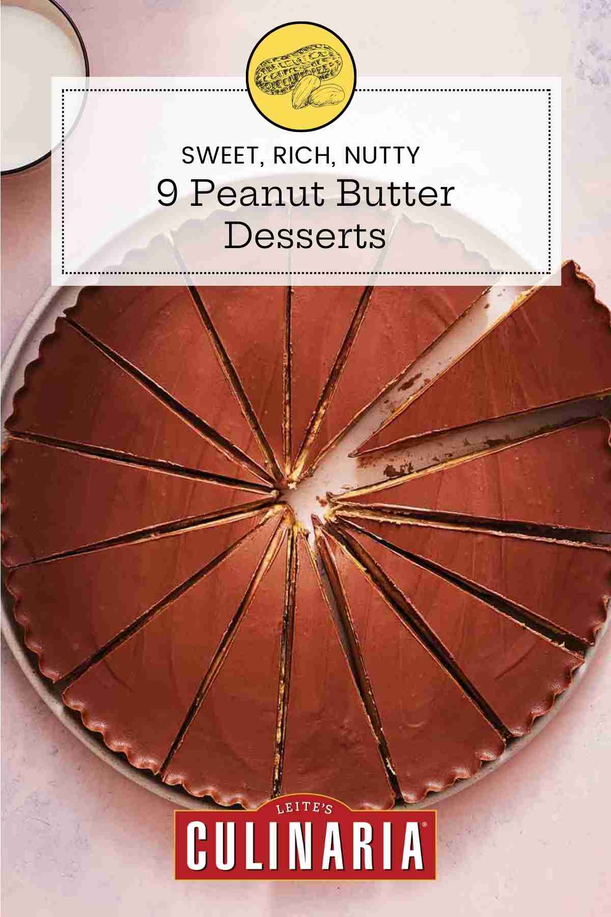 A giant peanut butter cup cut into 15 wedges.