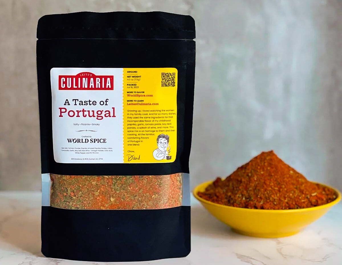 A black pouch of David Leite's A Taste of Portugal spice blend.