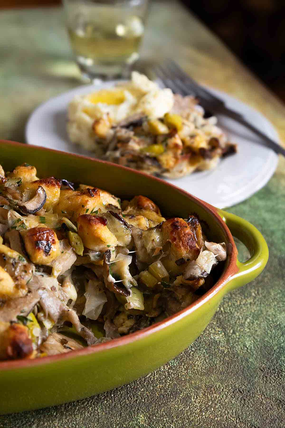 Skillet Stuffing with Italian Sausage and Wild Mushrooms Recipe