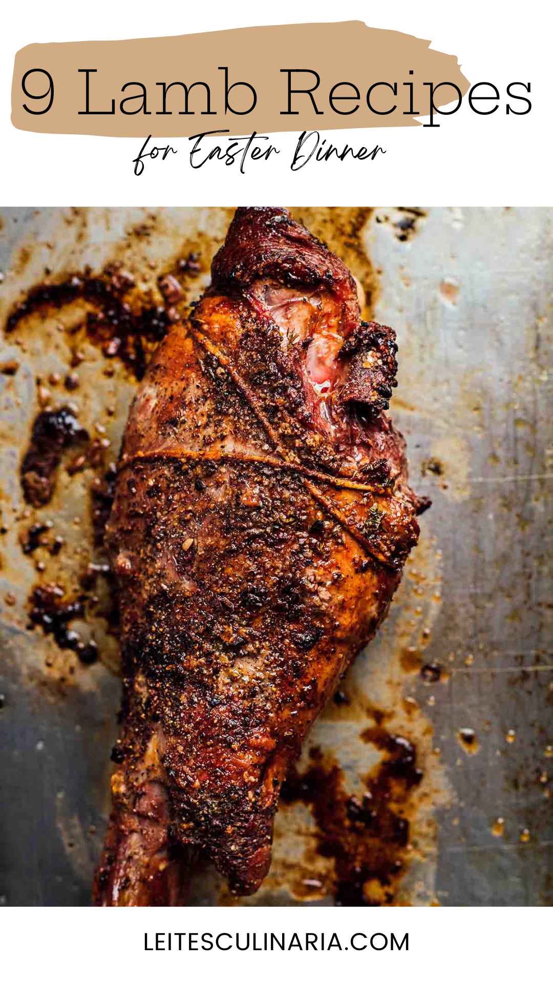 A roasted leg of lamb with spice rub.