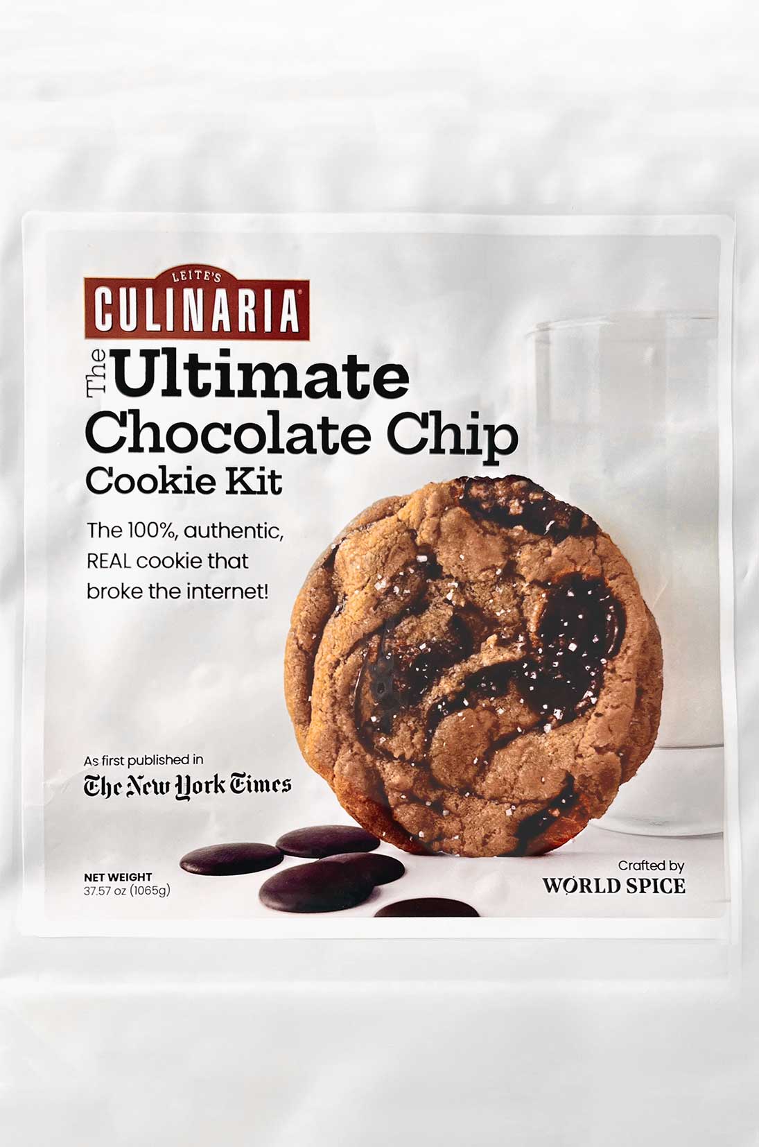 A bag of Leite's Culinaria Ultimate Chocolate Chip Cookie Mix.