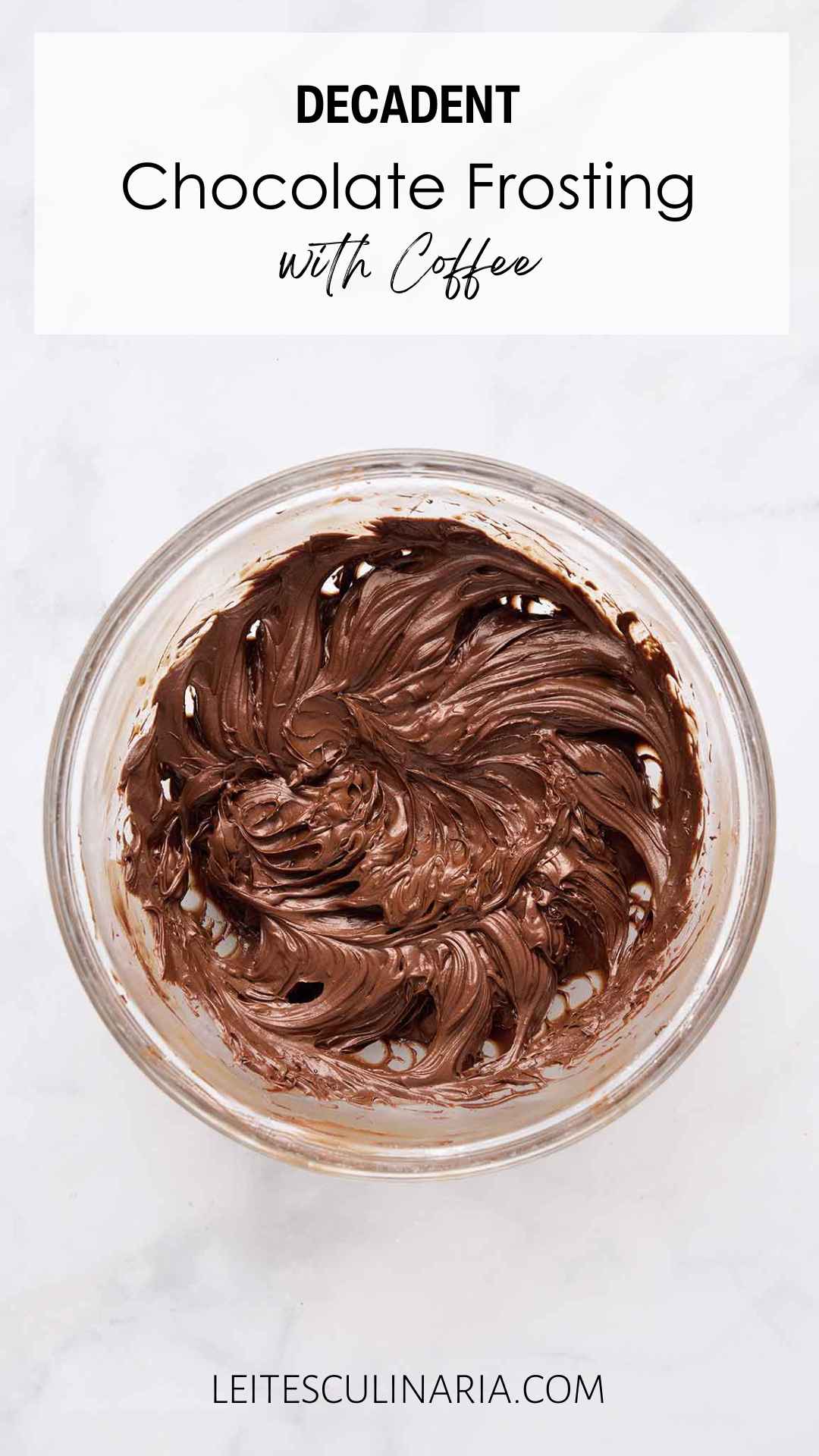 A bowl of chocolate frosting.