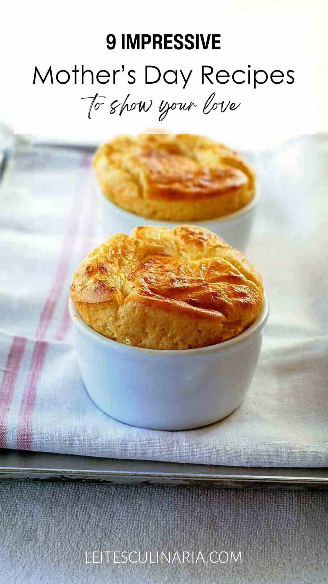 Two souffles in individual baking cups.