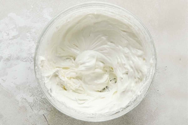 A bowl of perfectly whipped egg whites.