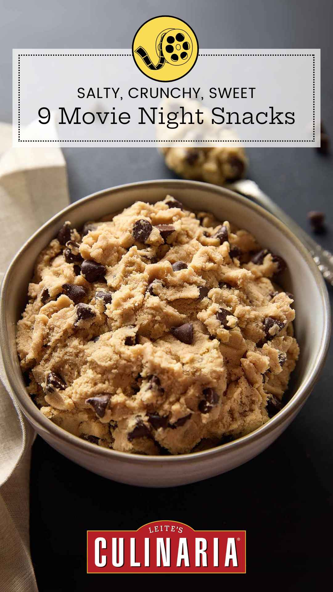 A bowl of edible chocolate chip cookie dough.