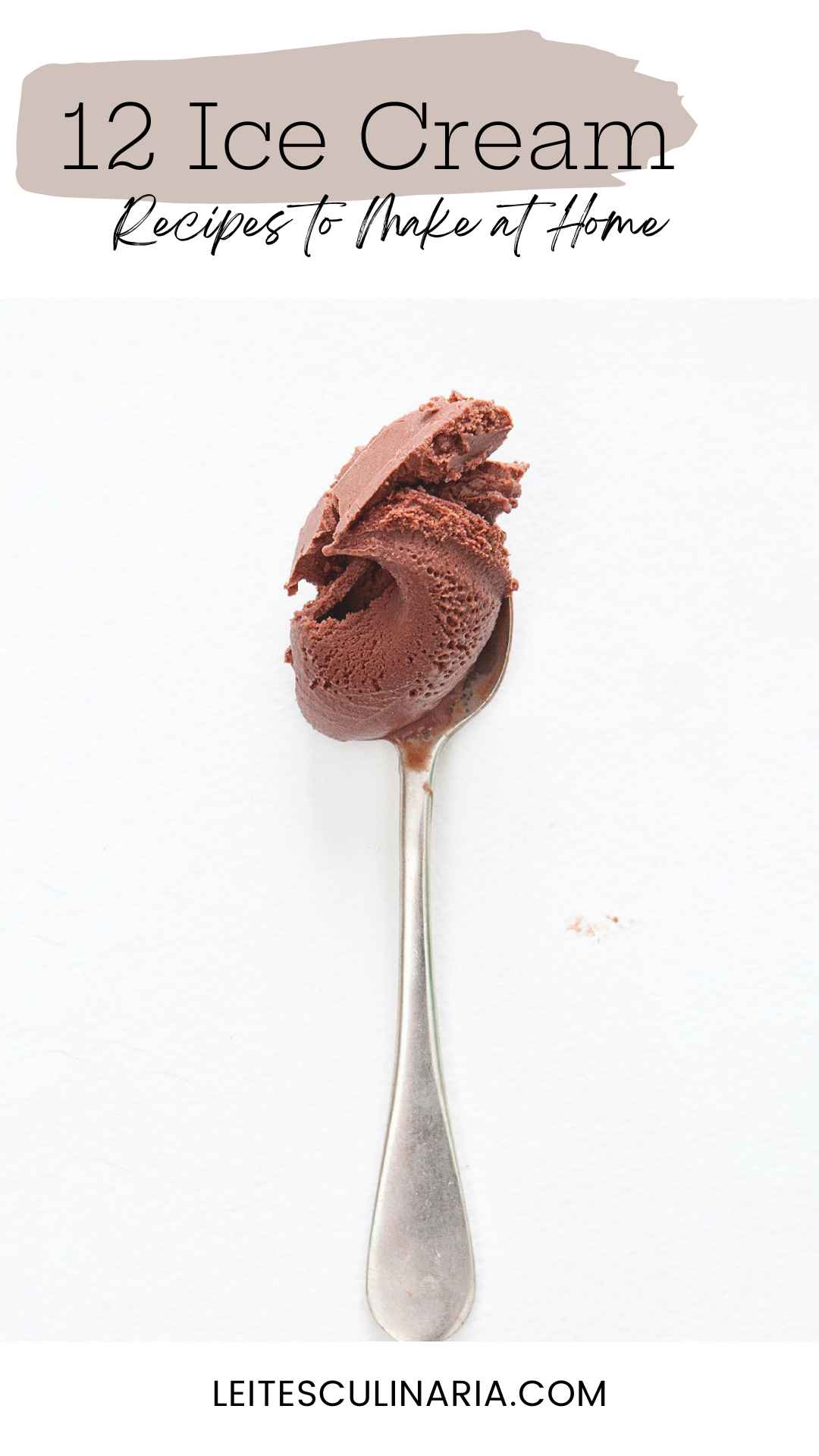 A spoonful of chocolate ice cream.