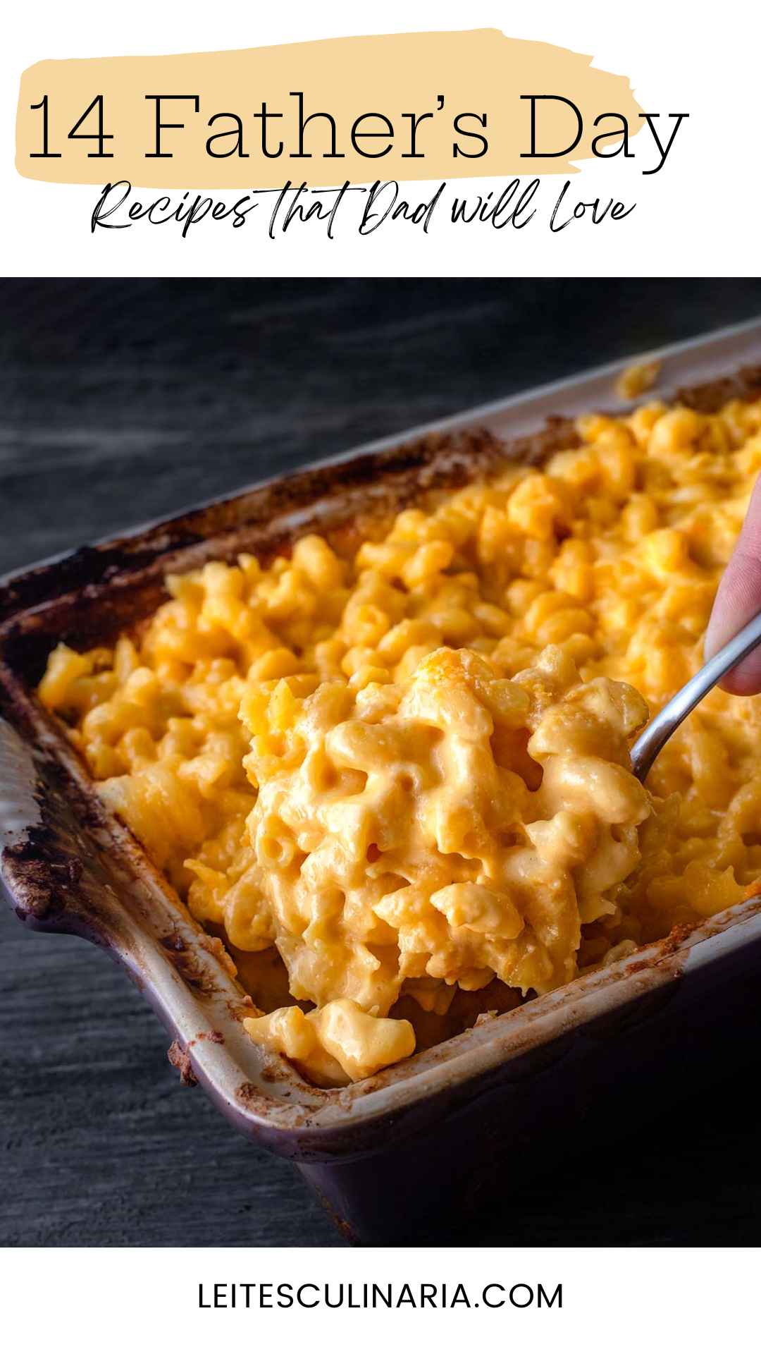A baking dish filled with creamy macaroni and cheese.