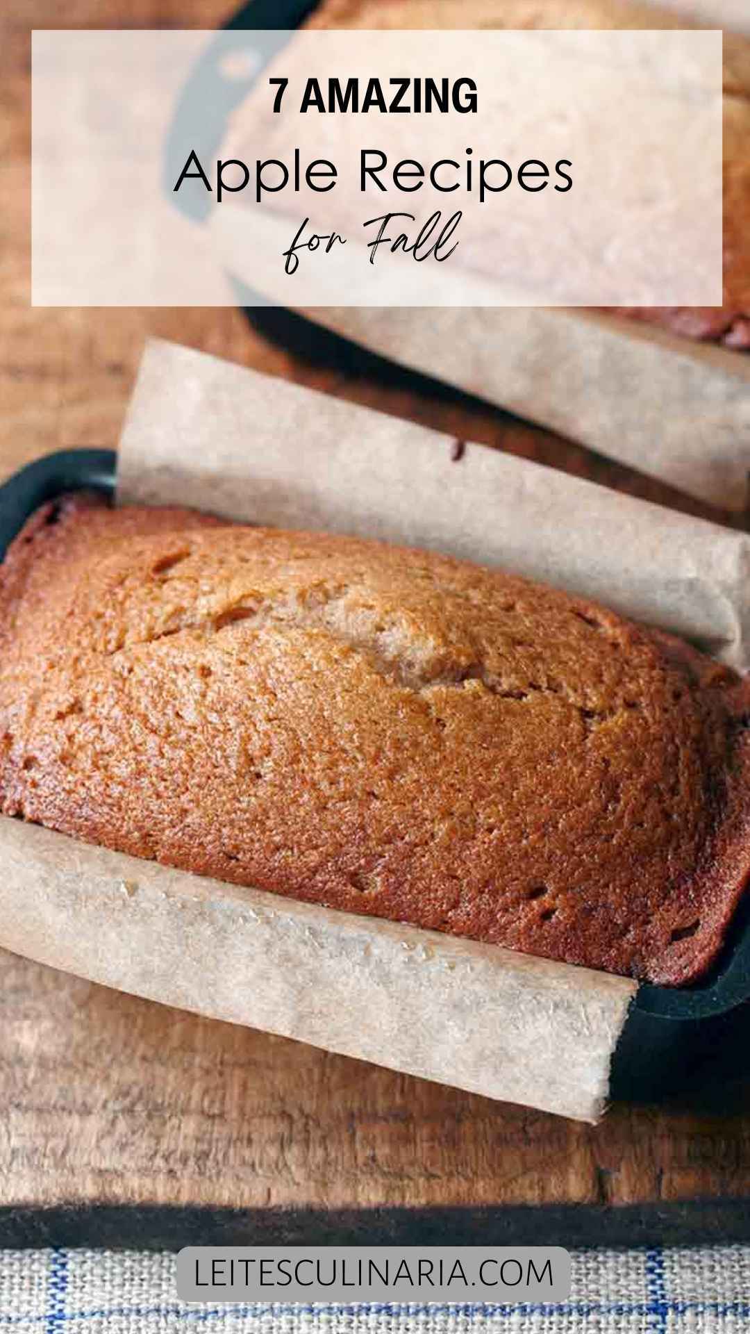 Two loaves of applesauce bread in baking tins.