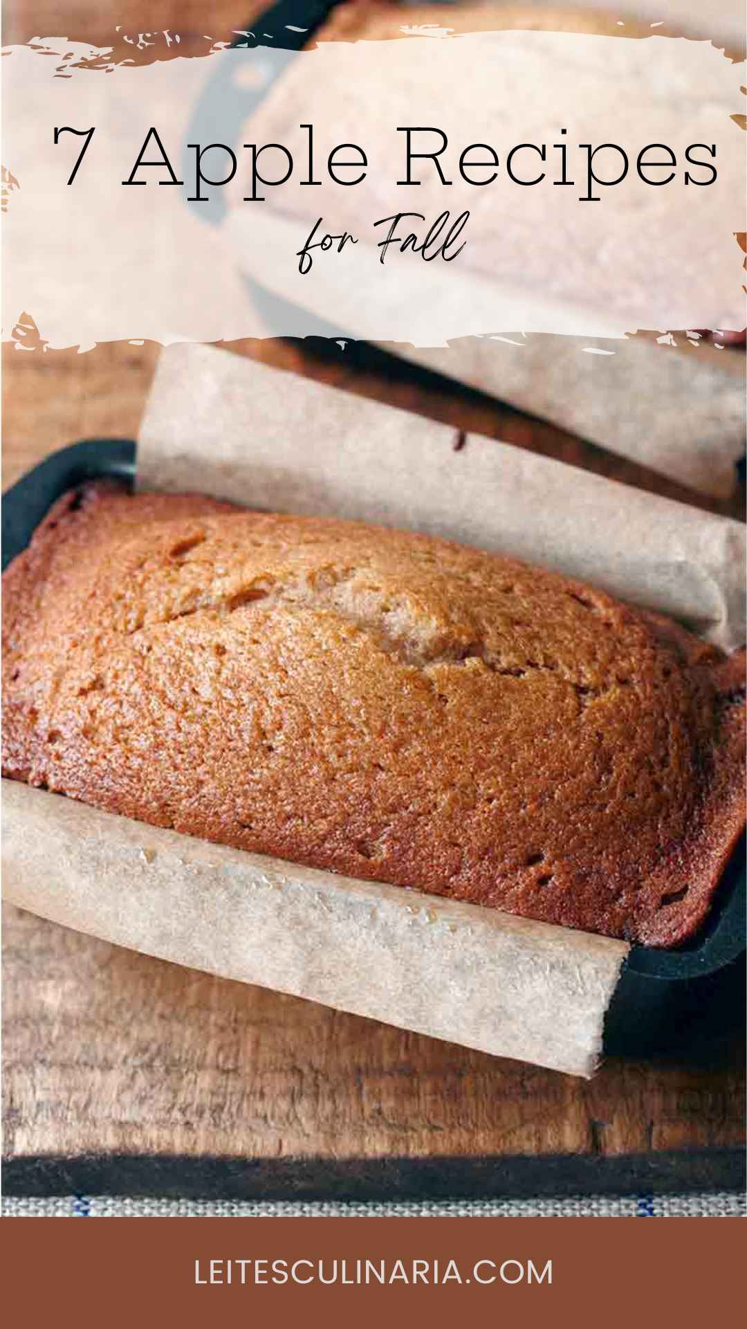 Two loaves of applesauce bread in baking tins.