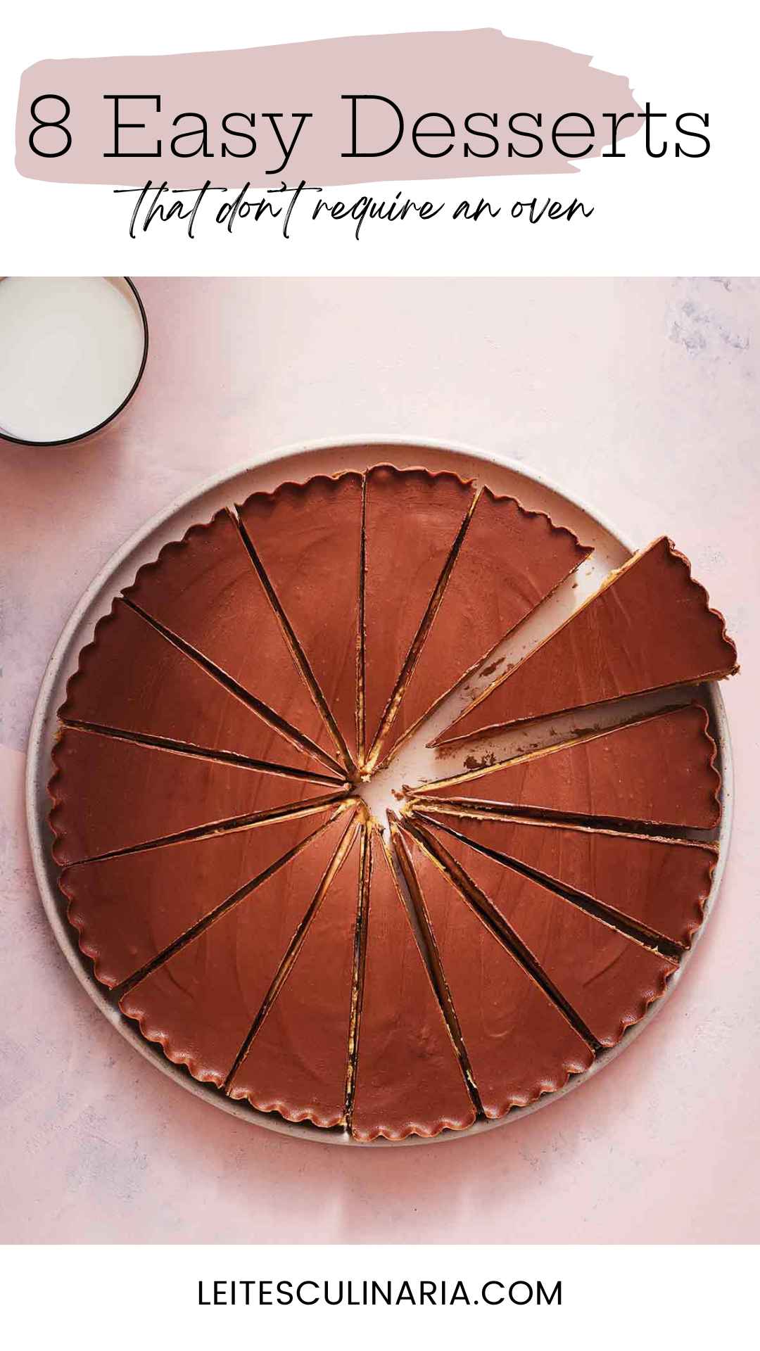 A giant peanut butter cup cut into wedges.