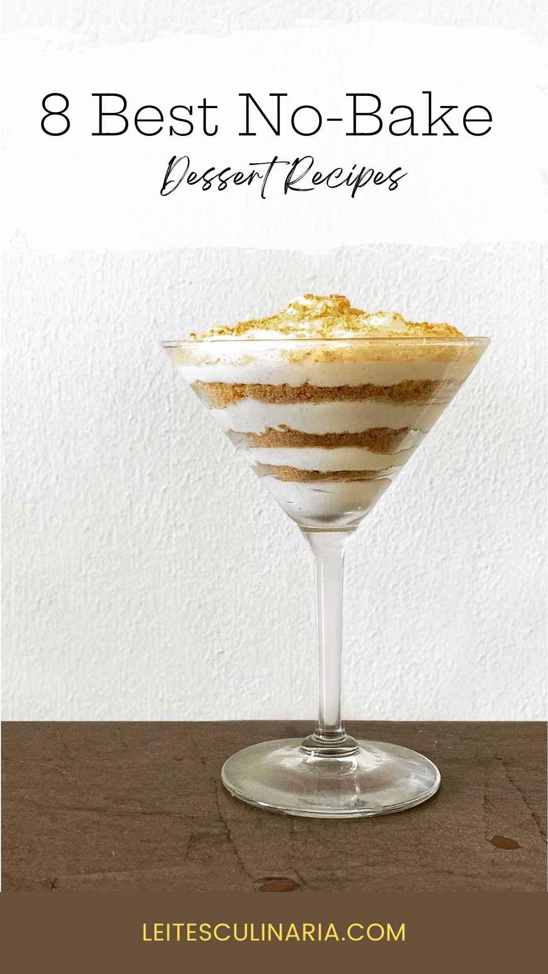 A layered dessert in a large martini glass.