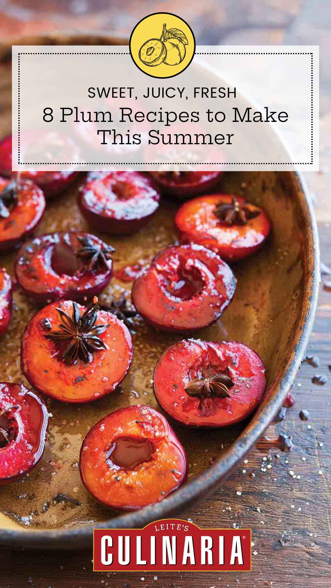 A dish of roasted plums.