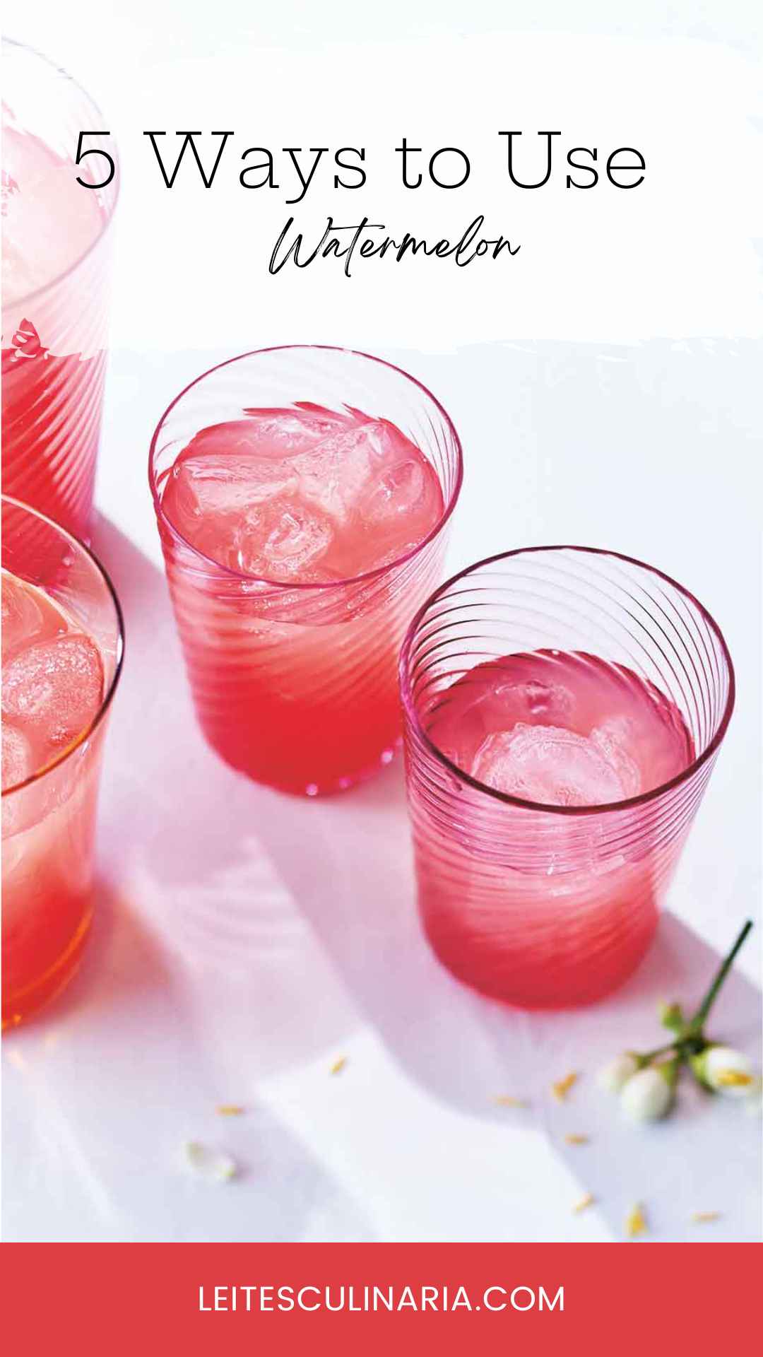 Several glasses of watermelon lemonade.