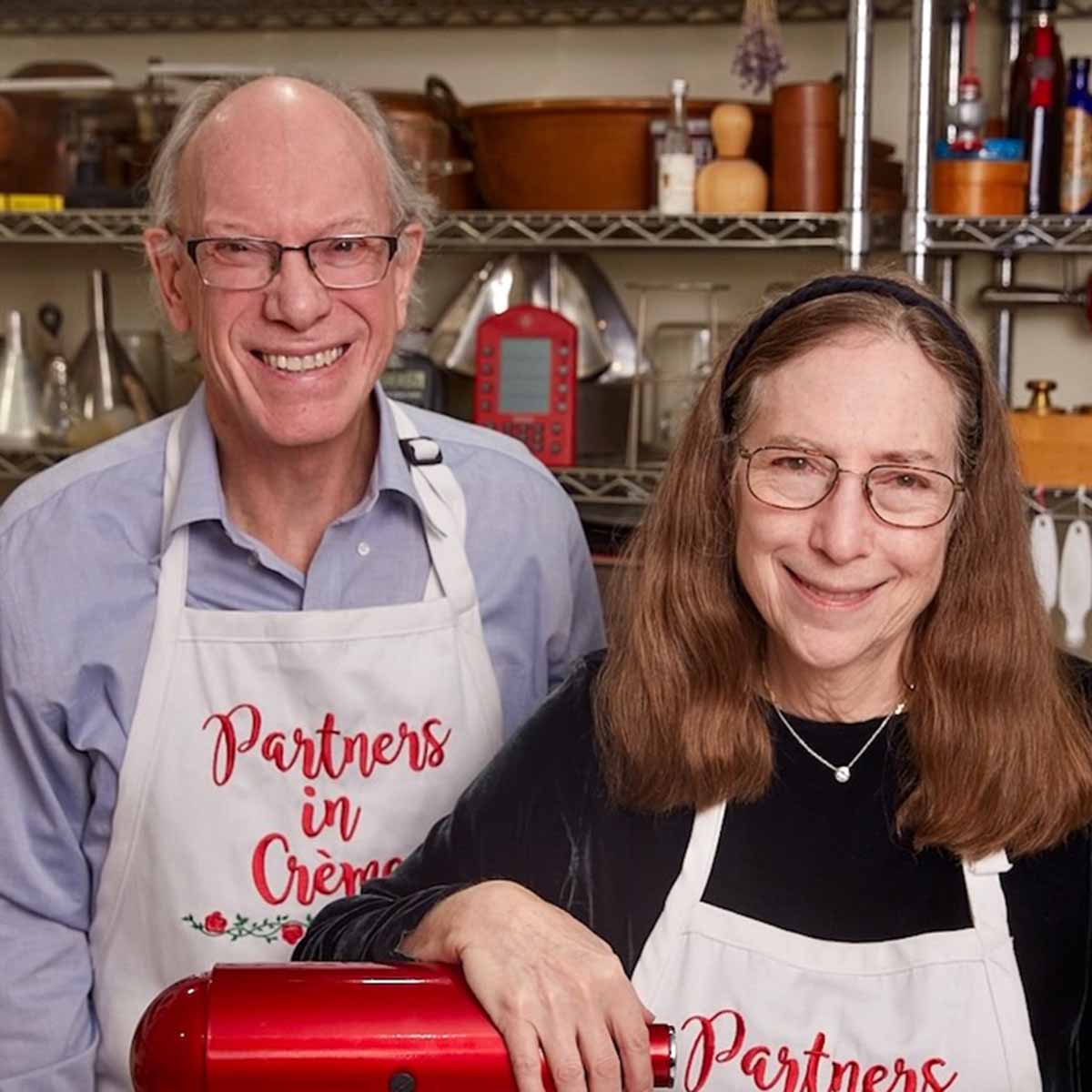 Rose Levy Beranbaum and her husband, Woody Wolston in their kitchen.