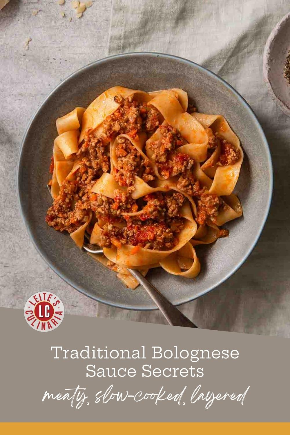 A hearty serving of traditional Marcella Hazan Bolognese, showcasing the sauce's authentic character.