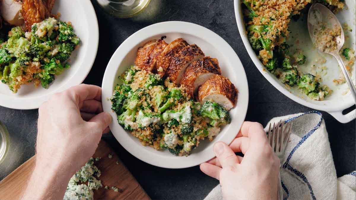 broccoli with blue cheese dressing Roasted Broccoli Blue Cheese and Bacon Chopped Salad