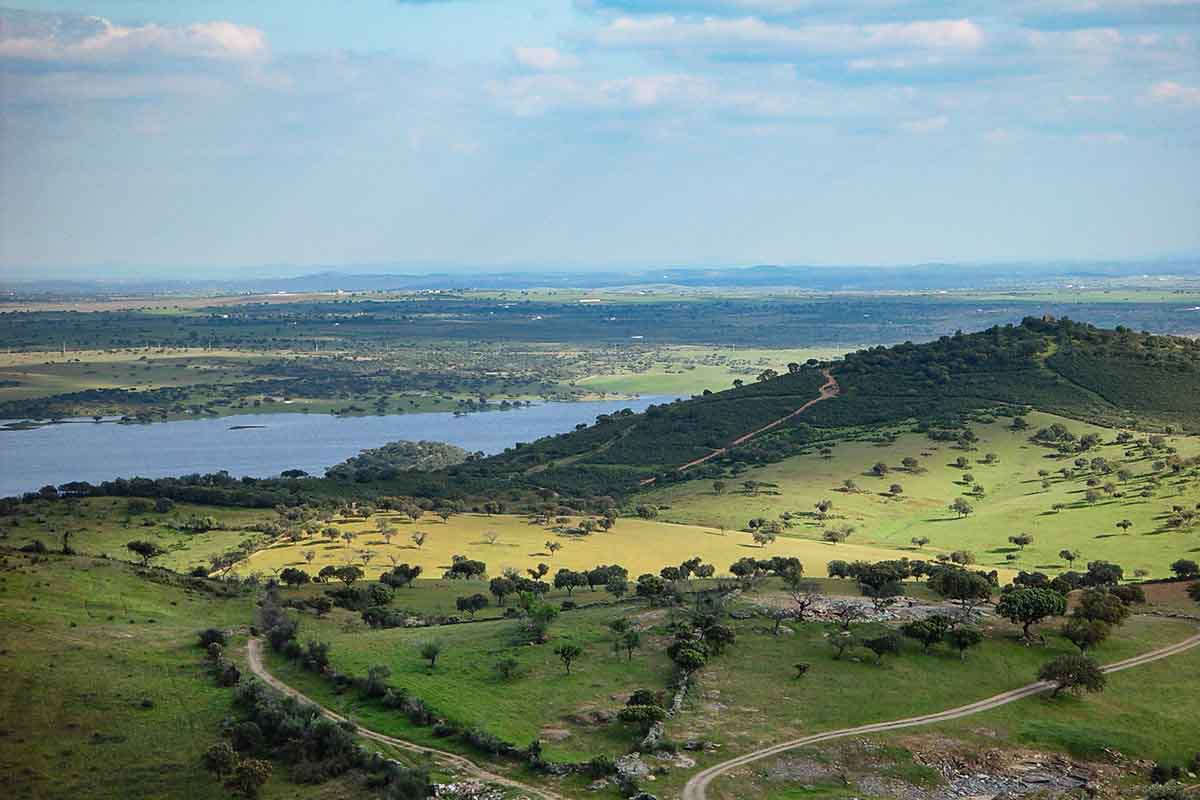 A view of the town of Monsaraz in Alentejo, Portugal.