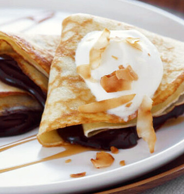 Chocolate-Coconut Crepes