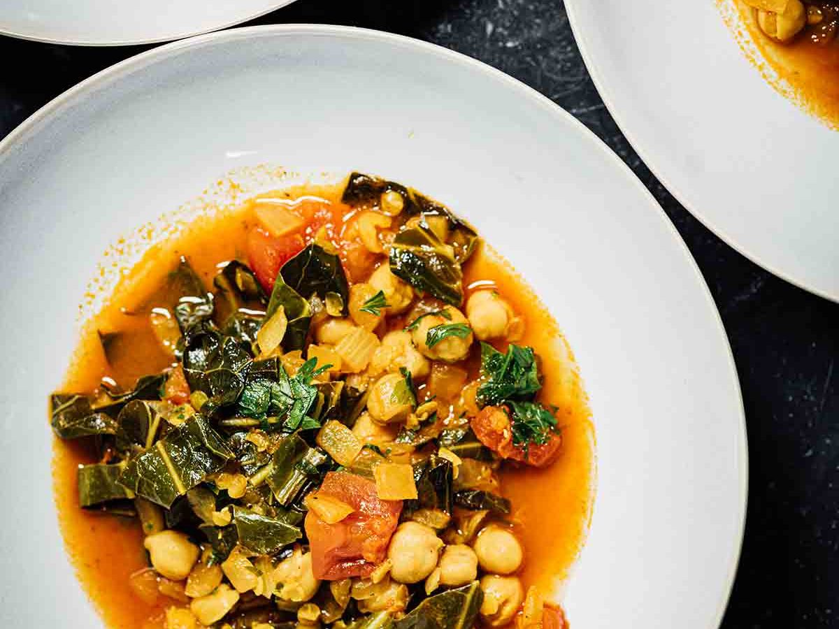 Collard Greens, Chickpea, and Lentil Soup