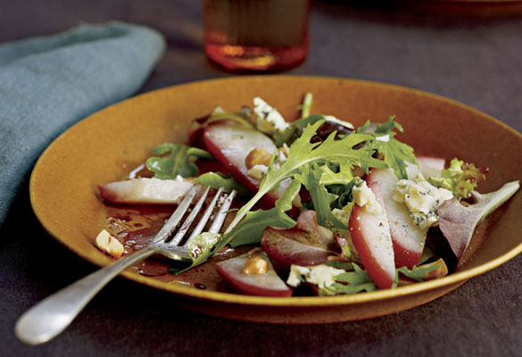 Poached Pear, Rogue River Blue Cheese, and Hazelnut Salad