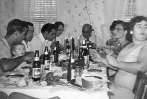 Sunday Dinner 1960 black and white photo.